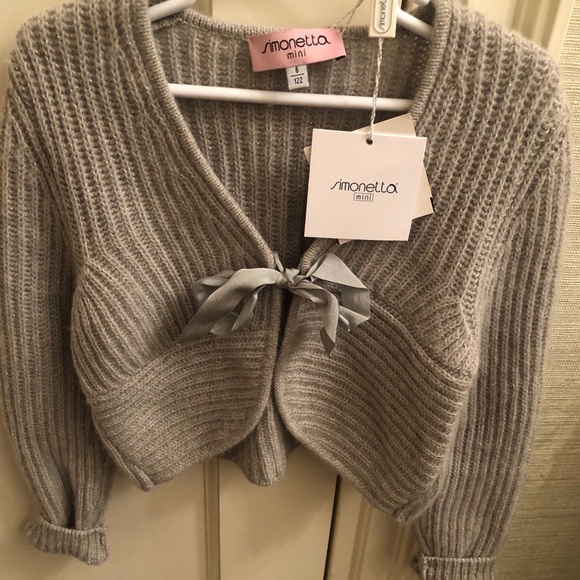NWT Simonetta Mini Wool Tie-Front Sweater Size 6